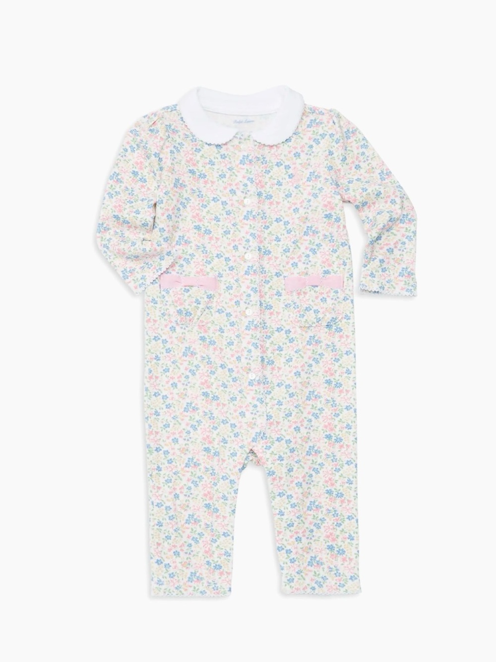 Polo by Ralph Lauren Baby Floral One-Piece in Pink, Blue & Whiti PRICED DROPPED